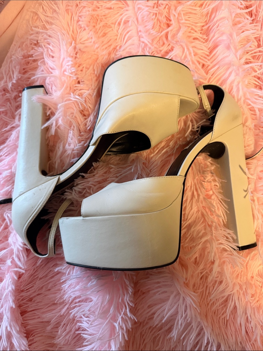 Steve Madden Cream Platform Block Heel Sandals